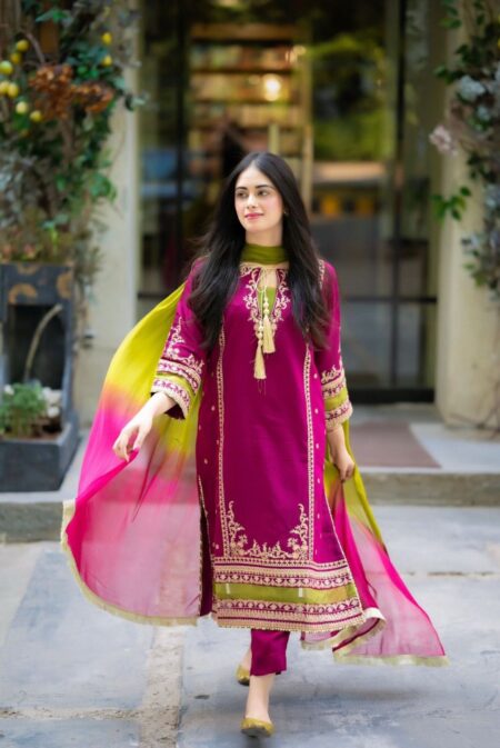 3 Piece Embroidered lawn suit (Unstitched)